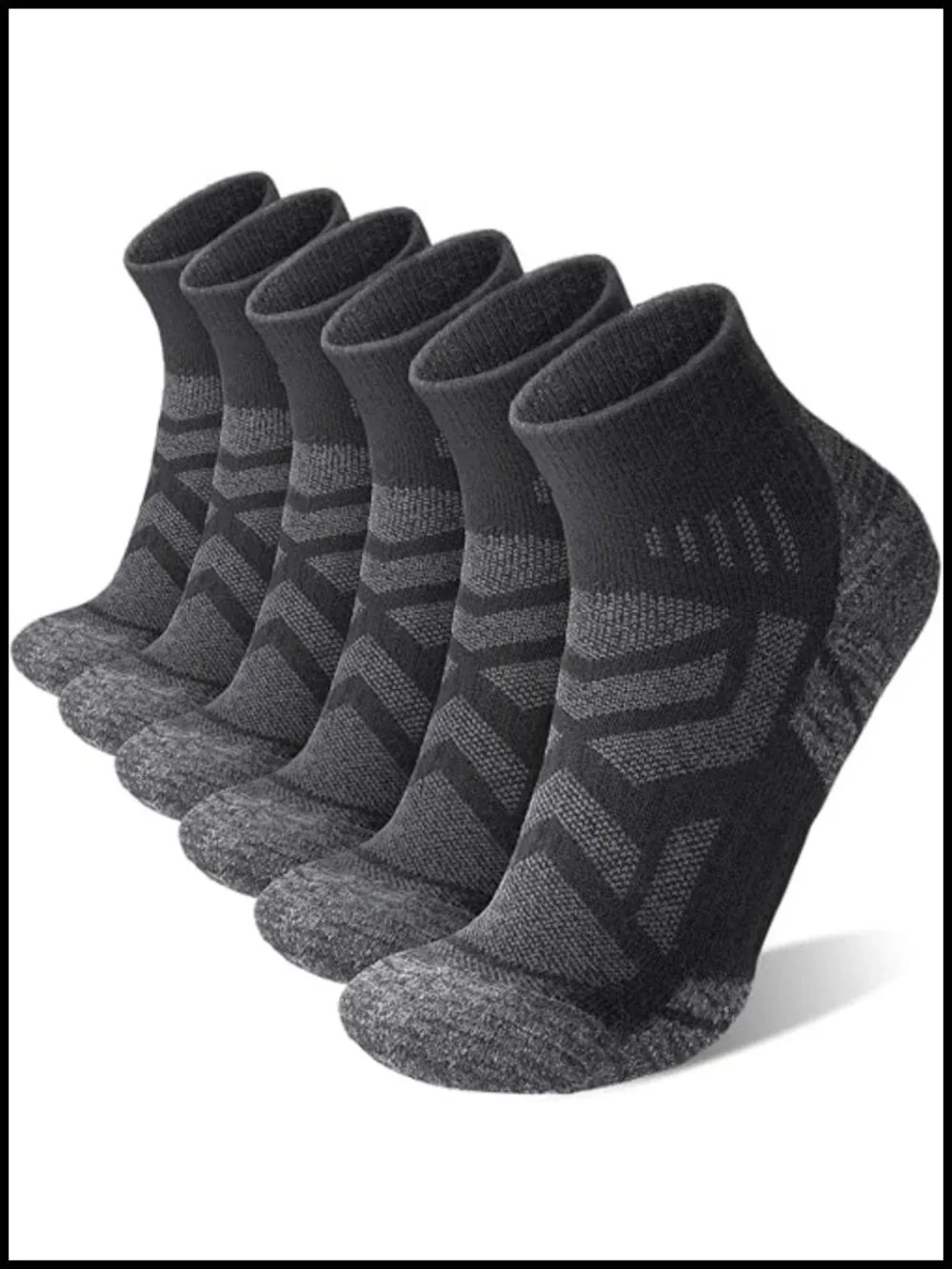 6 Pairs Merino Wool Hiking Running Socks for Men Women Quarter Ankle Breathable